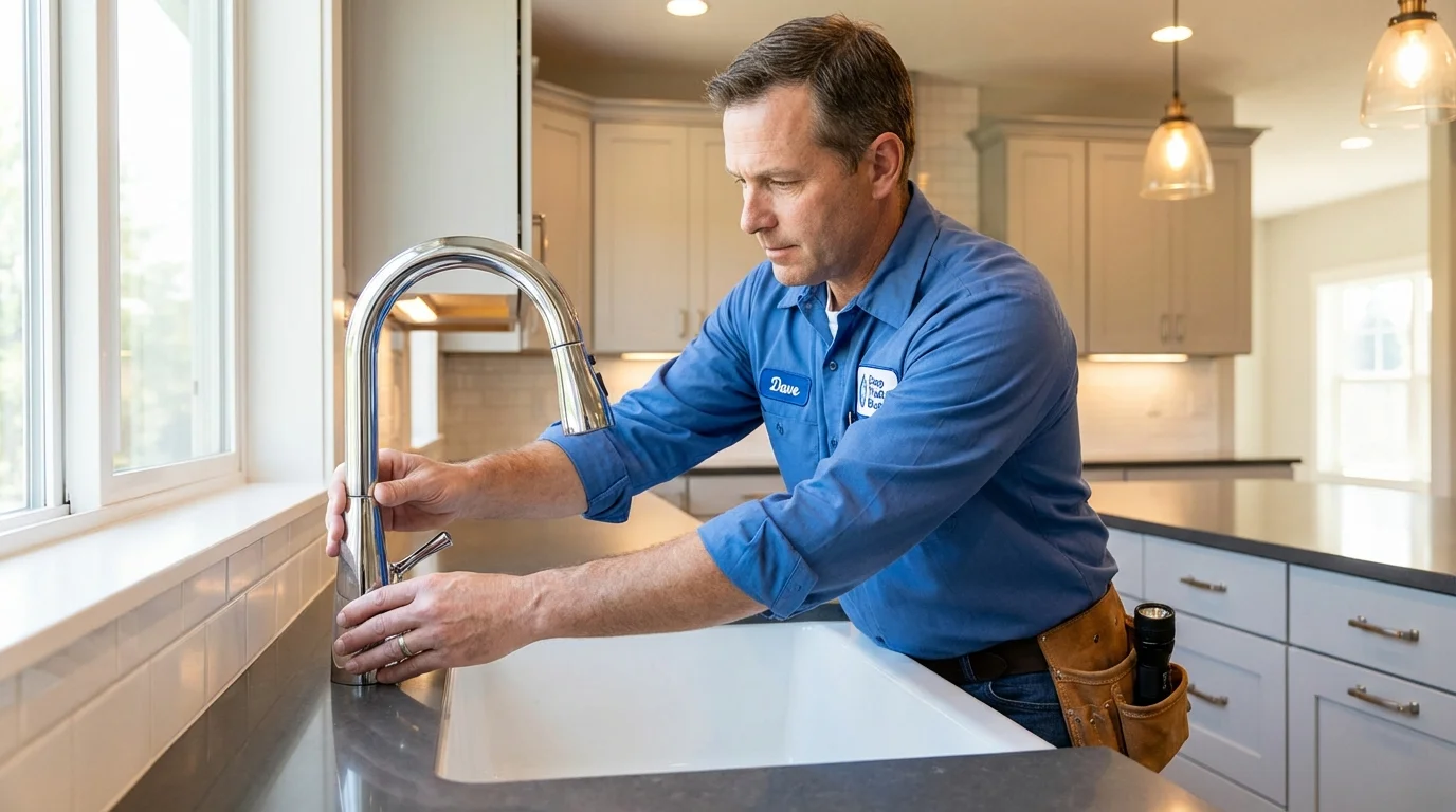 Kitchen faucet installation by Johns Plumbing LLC in Saint John